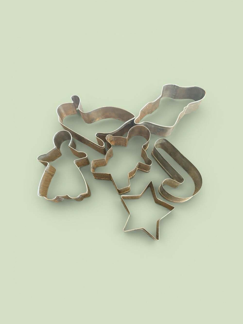 6 Piece Metal Christmas Cookie Cutter Set